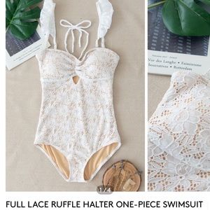 NWT Chicwish one-piece white lace bathing suit - Medium